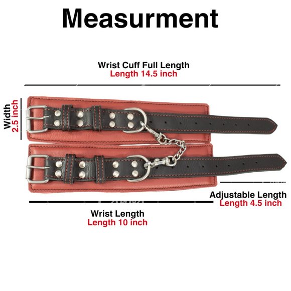 Genuine Leather Adjustable Wrist Cuffs | Premium Bondage Handcuffs for Couples - Picture 2 of 9